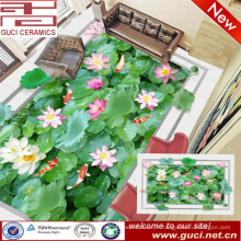 Chine fabrication 3d lotus impression vitrifié porcelaine plancher et mur carrelage